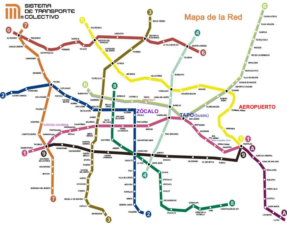 Մեխիկոյում գնացքով քարտեզի վրա