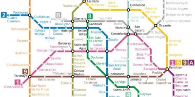 Մեխիկոյում քարտեզի վրա մետրոյում